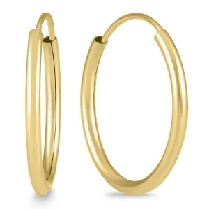 17Mm Endless 14K  Filled Thin Hoop Earrings