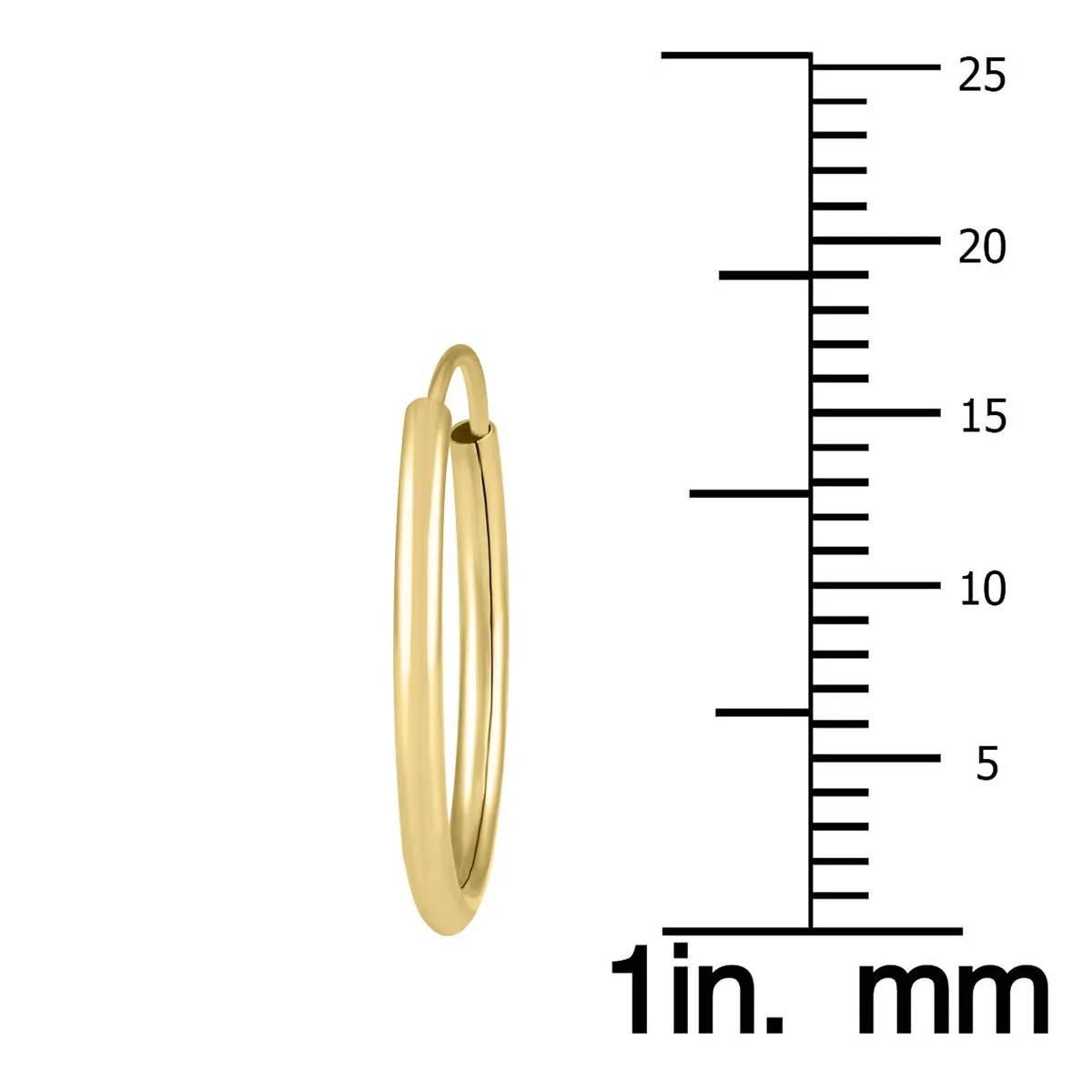 17Mm Endless 14K  Filled Thin Hoop Earrings