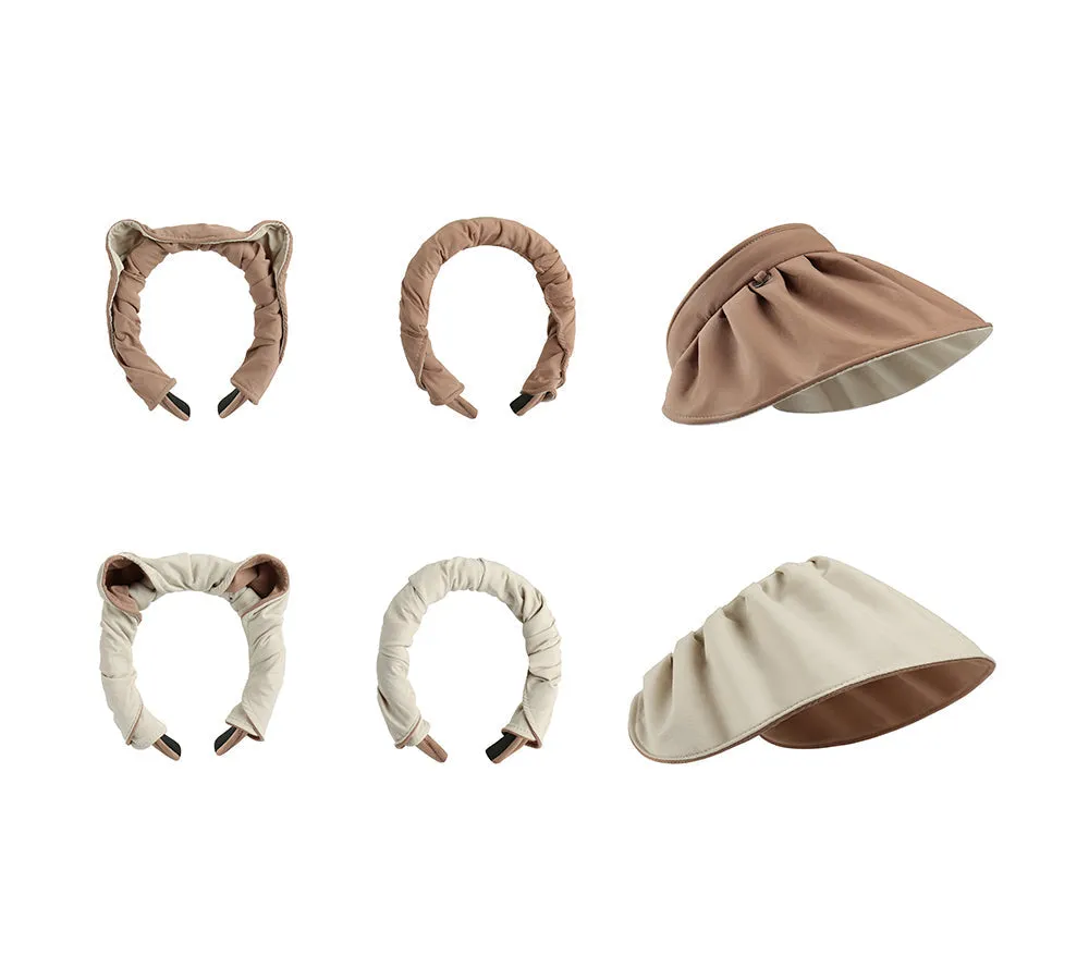 2 in 1 Visor Reversible Wide Brim Headband Foldable Cap Lavinia