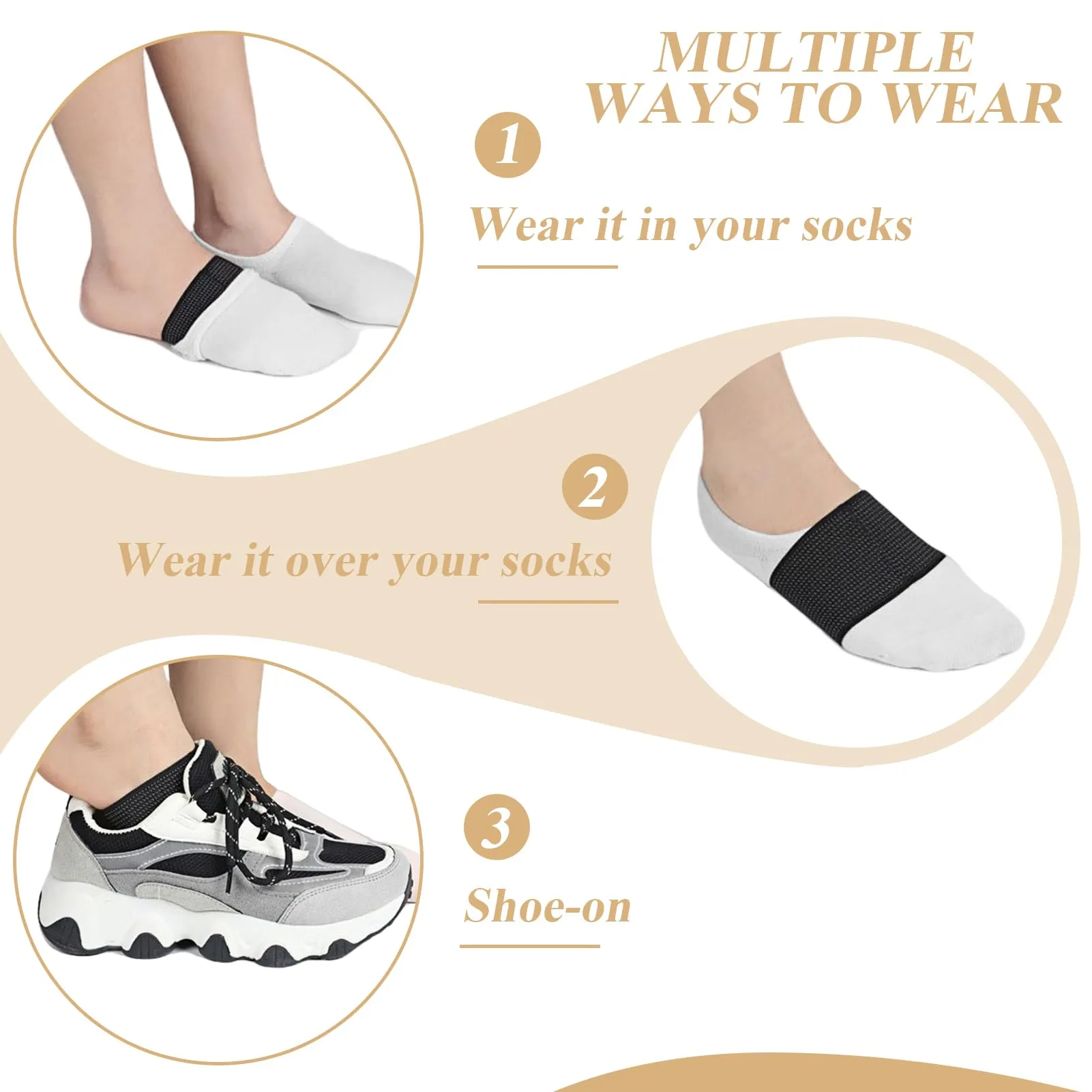 2 pairs of arch support bandages, metatarsal foot bandage, heel spur bandage with gel pads to relieve flat foot pain, plantar fasciitis bandage, arch bandages for comfort and stability (L)