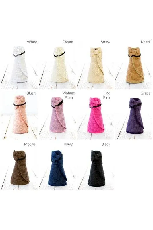 Aili's Corner Foldable Wide Brim Bow Breathable Straw Visor