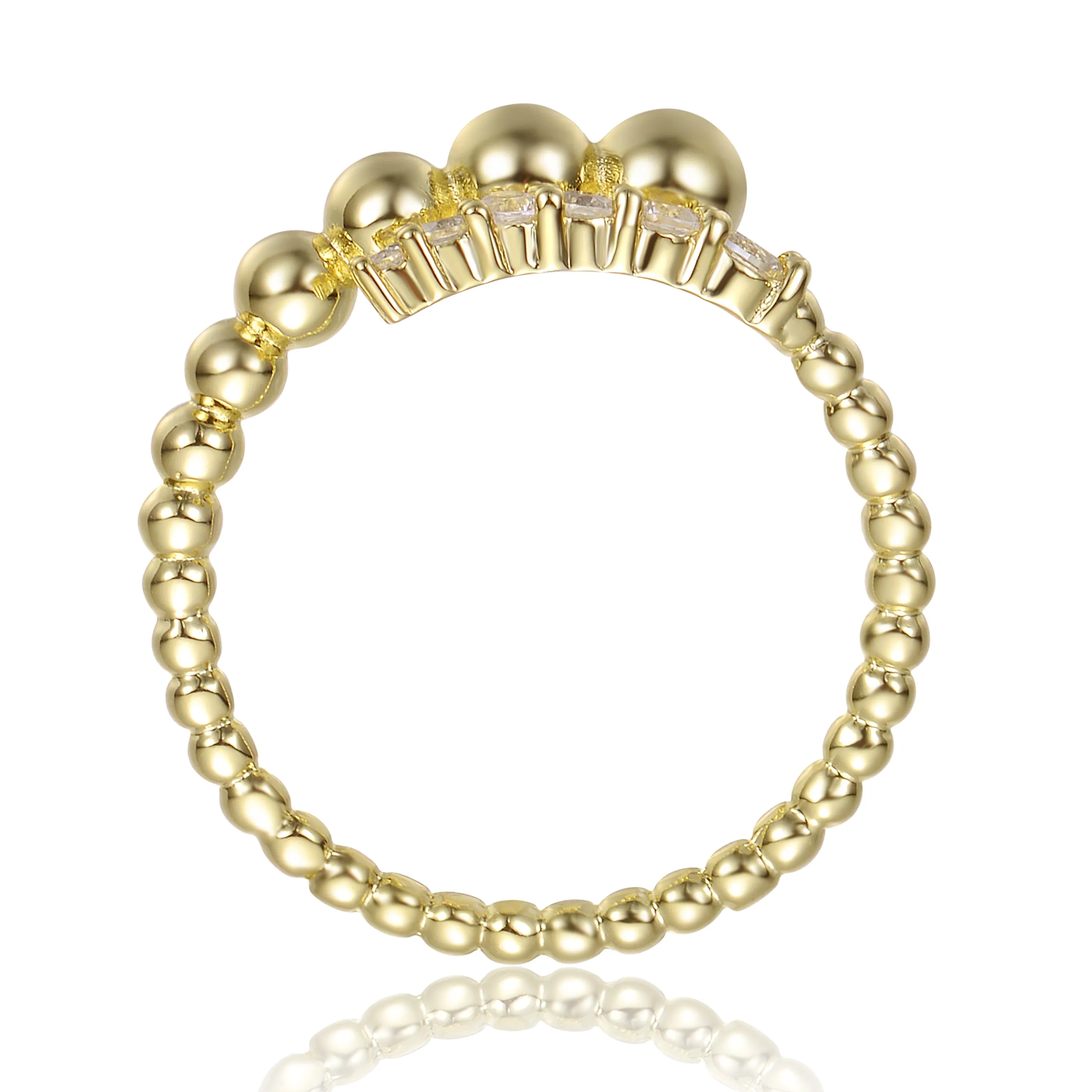 Anne Coiled Beaded Stack Ring