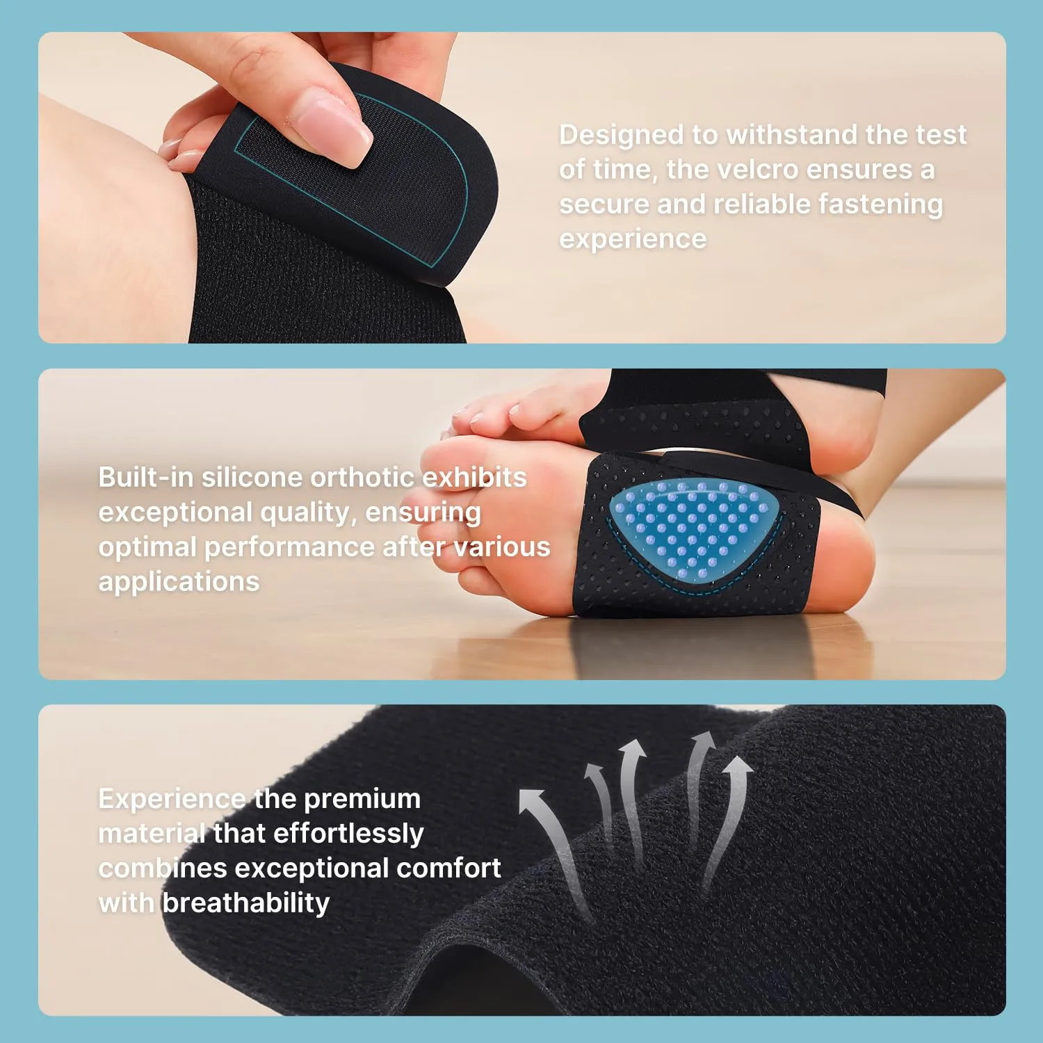 Arch Support Braces for Plantar Fasciitis Relief: Upgraded Non-Slip Wearable Arch Support w/Built-in Orthotics - Adjustable Bands w/Gel Pads for Flat Feet High & Fallen Arch Unisex HSA or FSA Eligible One Size Black