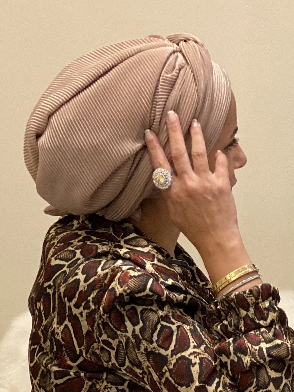 Beanie Wrap - khaki (Designer Mask Included)