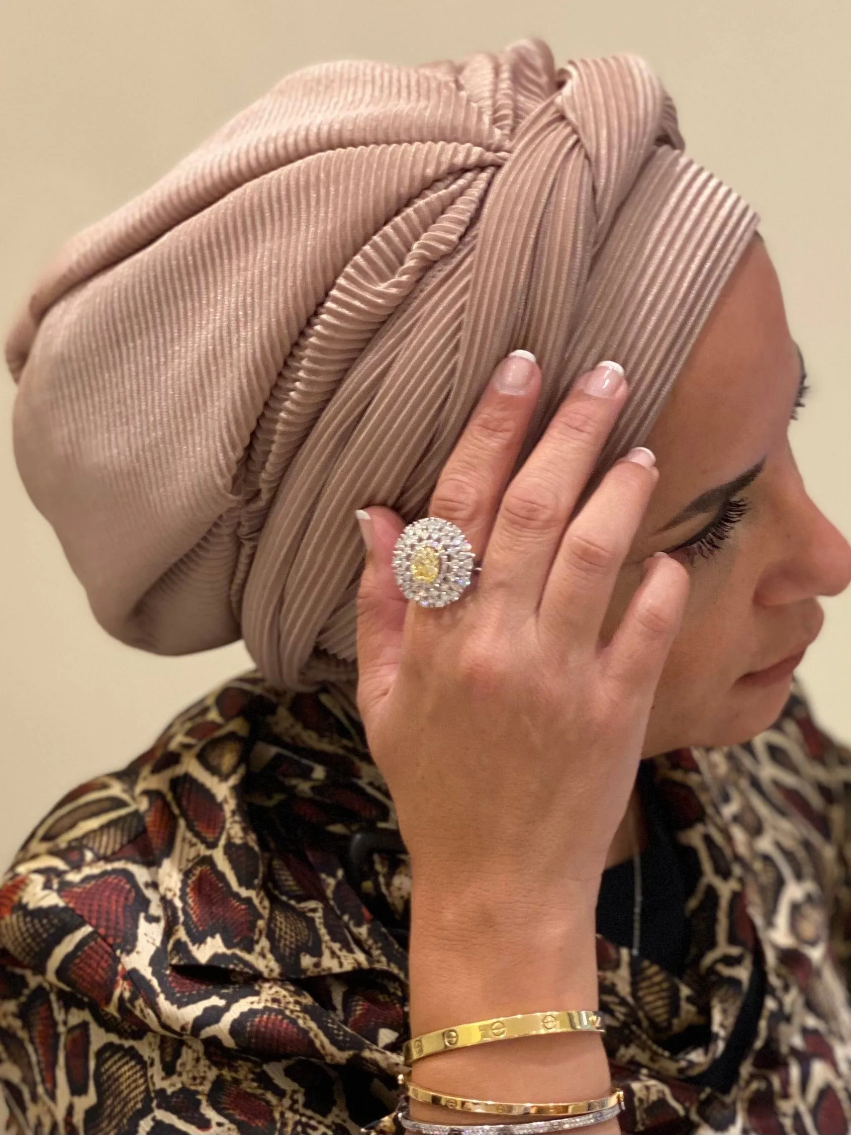 Beanie Wrap - khaki (Designer Mask Included)