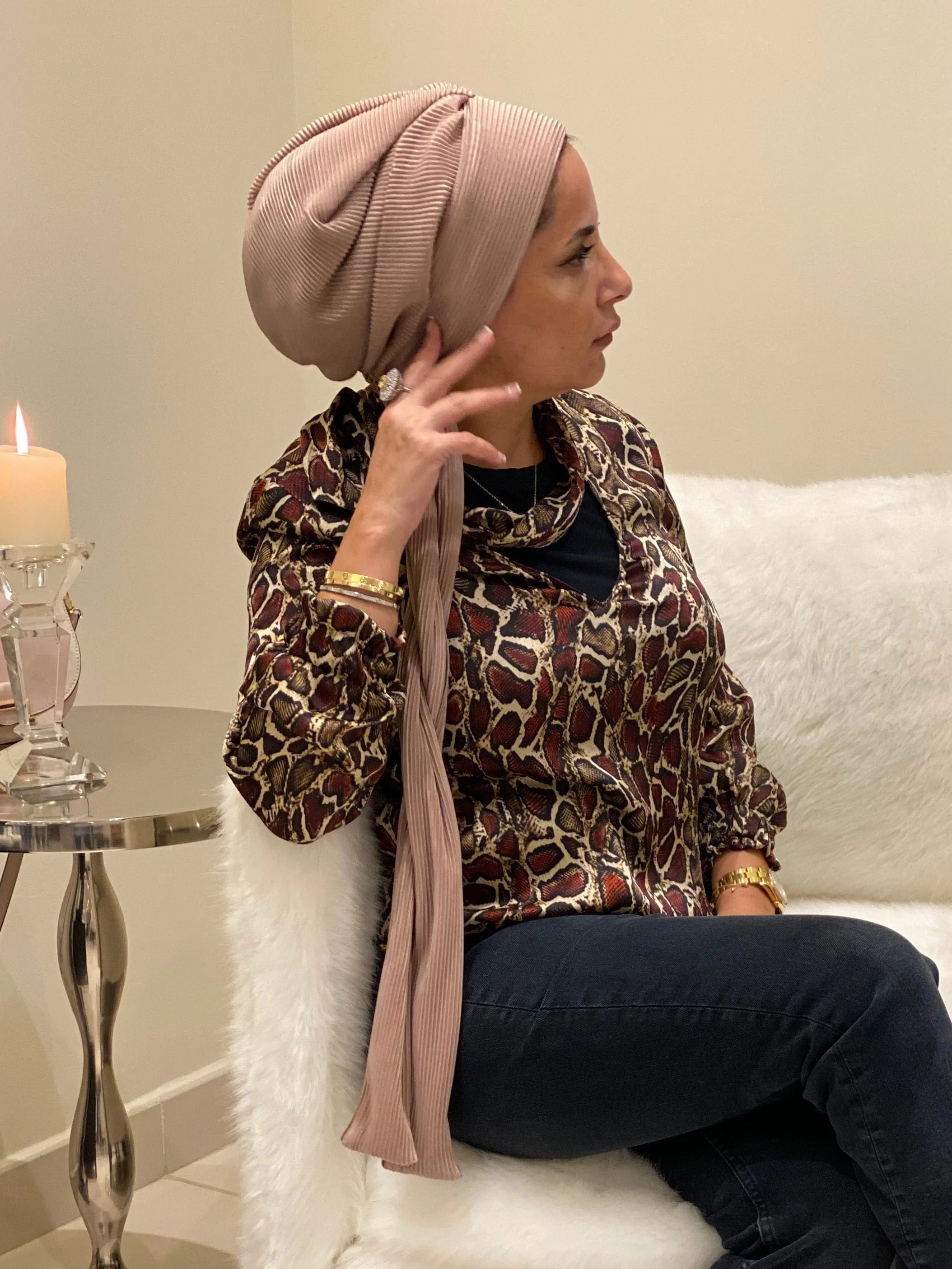 Beanie Wrap - khaki (Designer Mask Included)