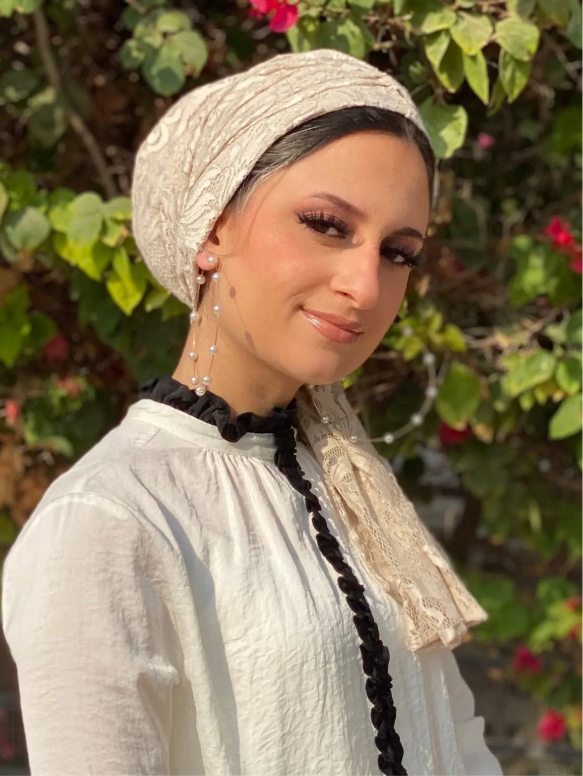 Beanie Wrap Lace - Nude