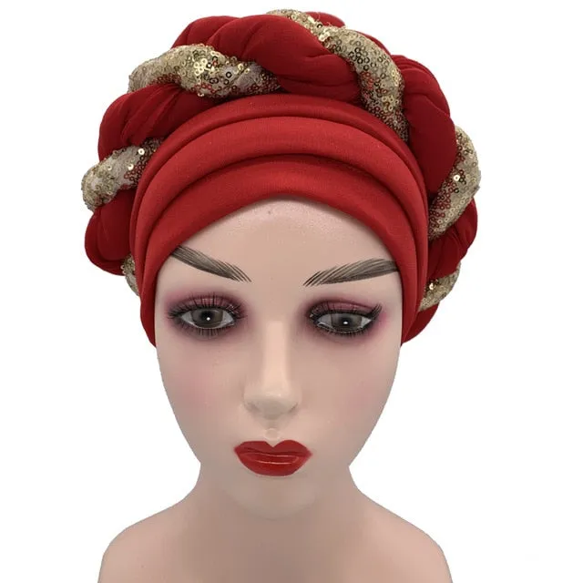 Briaded Turban headband Auto Geles Headtie Already Made
