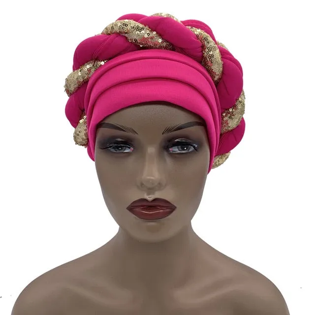 Briaded Turban headband Auto Geles Headtie Already Made