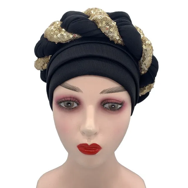 Briaded Turban headband Auto Geles Headtie Already Made