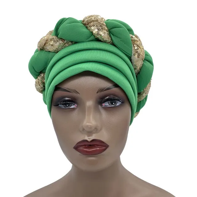 Briaded Turban headband Auto Geles Headtie Already Made