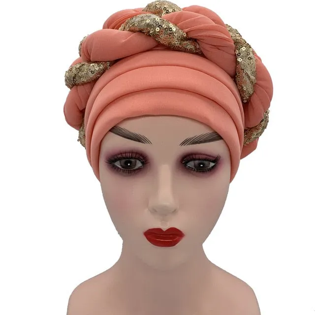 Briaded Turban headband Auto Geles Headtie Already Made