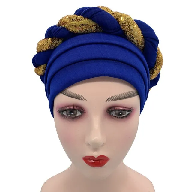 Briaded Turban headband Auto Geles Headtie Already Made