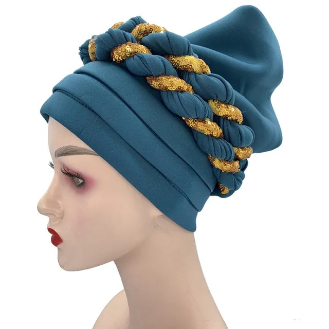 Briaded Turban headband Auto Geles Headtie Already Made