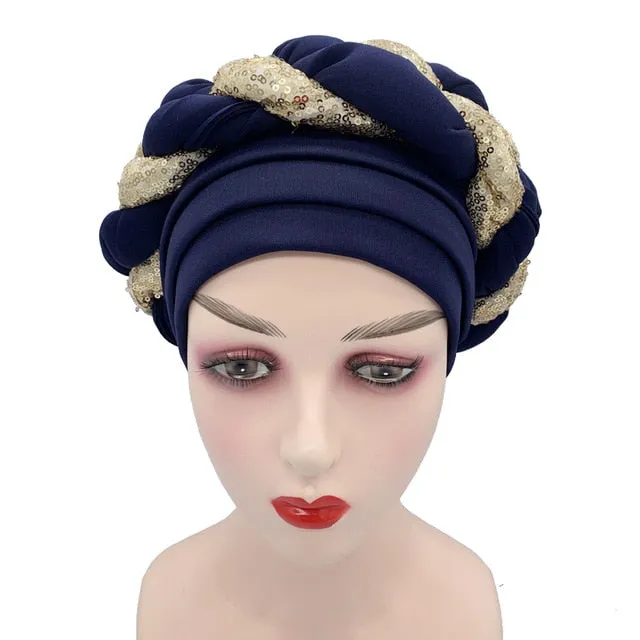 Briaded Turban headband Auto Geles Headtie Already Made