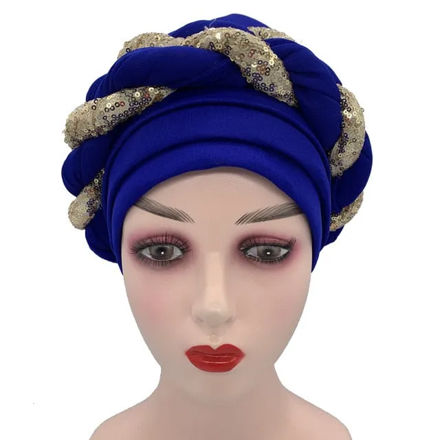 Briaded Turban headband Auto Geles Headtie Already Made