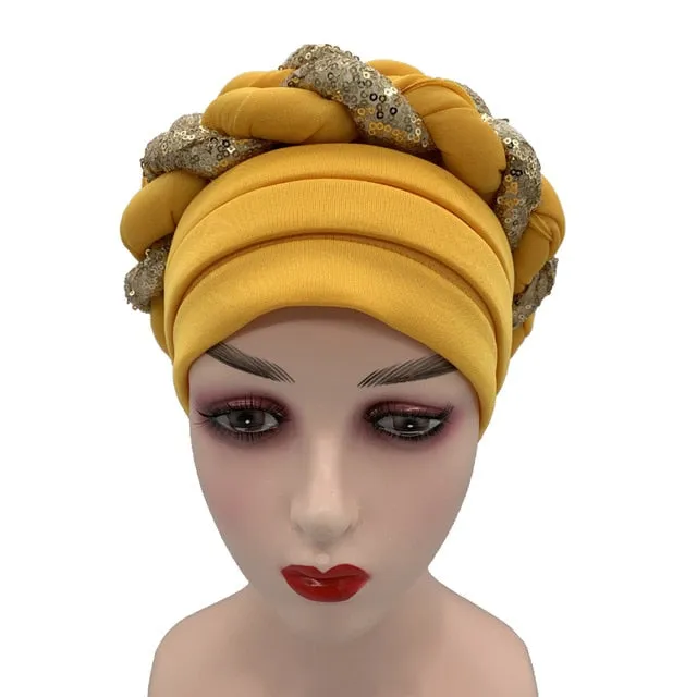 Briaded Turban headband Auto Geles Headtie Already Made