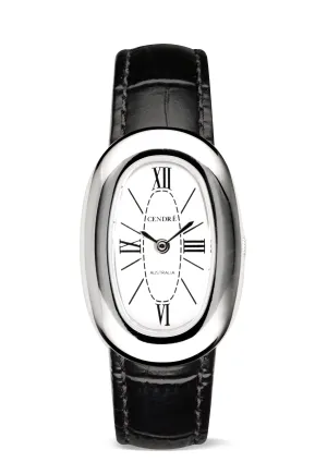 Bridgette Watch | Silver | Black Croc