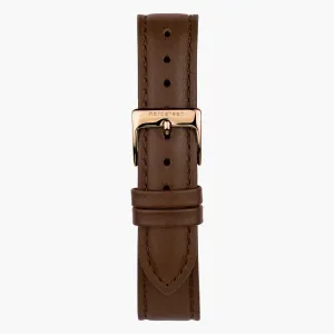 Brown Vegan Leather Watch Strap - Gold  - 40mm/42mm