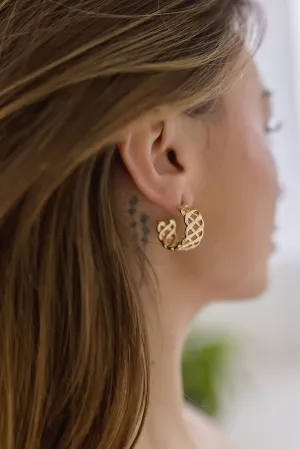 Caroline Braided Hoop Earrings Gold