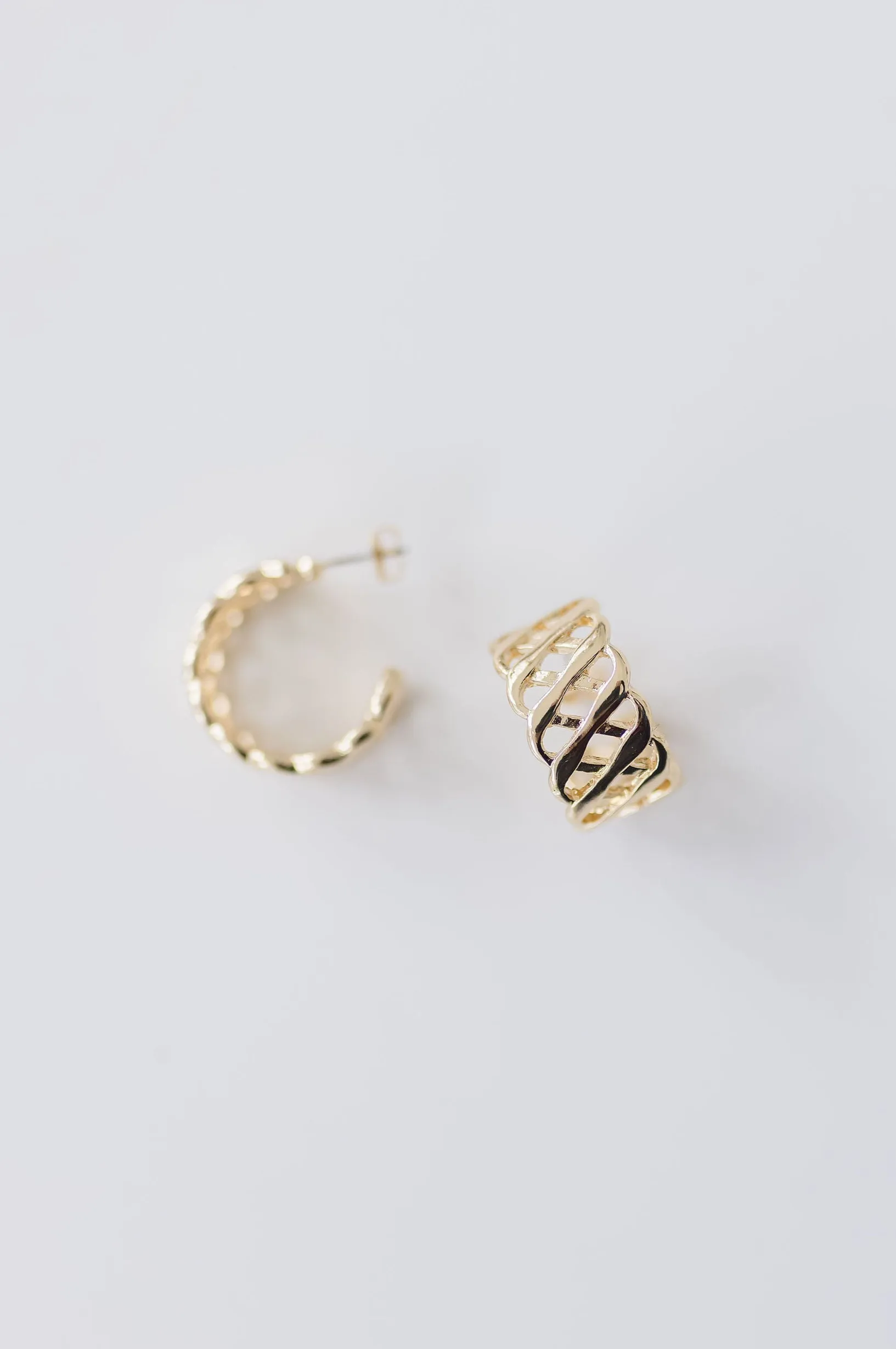 Caroline Braided Hoop Earrings Gold