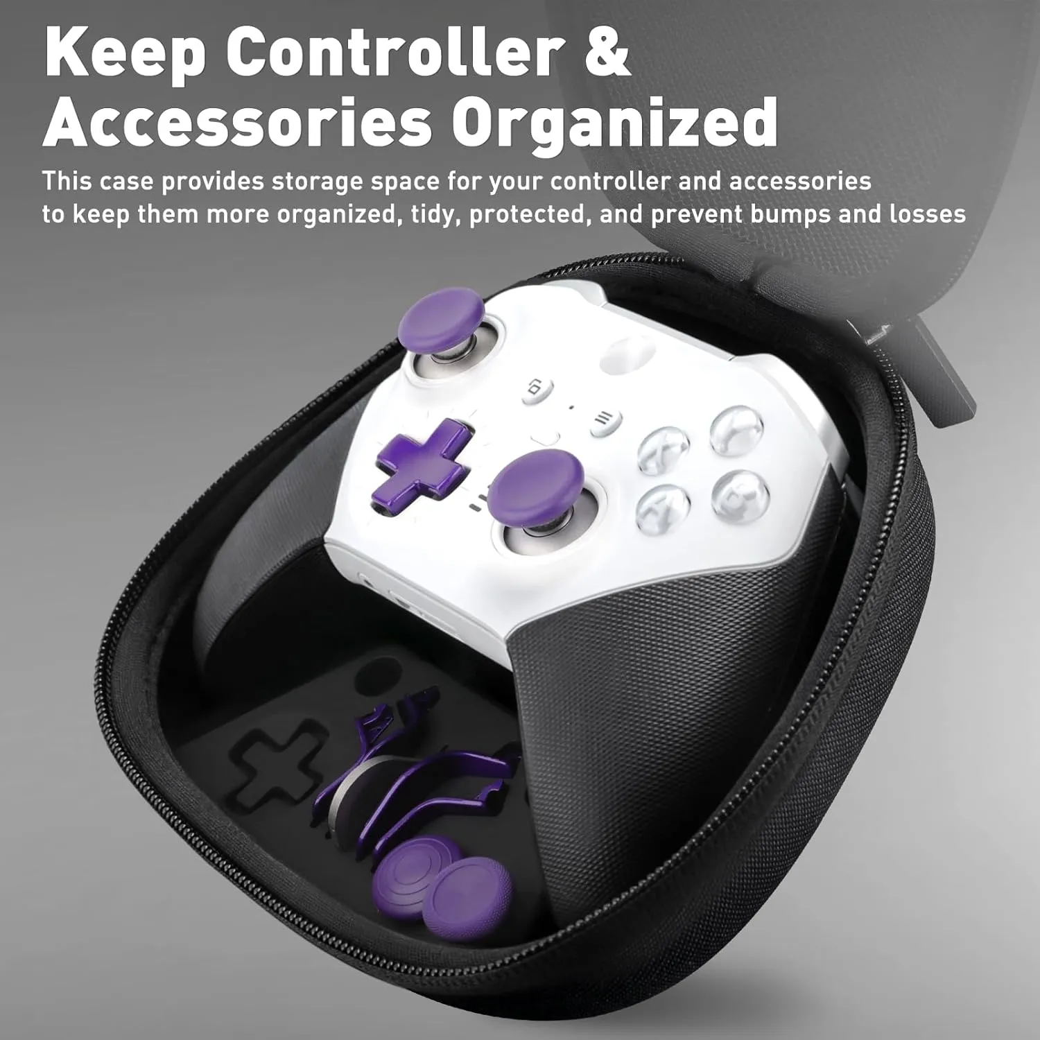 Complete Component Pack for Xbox Elite Controller Series 2 - Accessories Includes 1 Controller Carrying Case, 1 Charging Dock, 4 Thumbsticks, 4 Paddles, 1 Adjustment Tool and 1 Charging Cable(Purple)