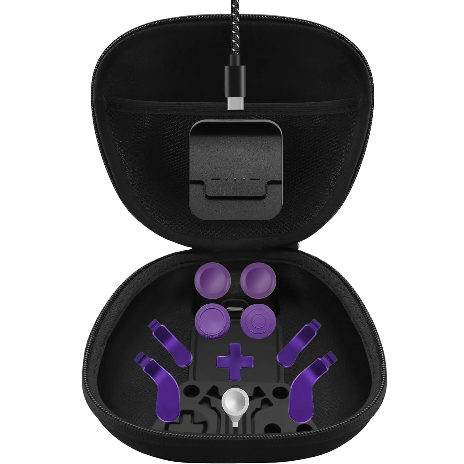 Complete Component Pack for Xbox Elite Controller Series 2 - Accessories Includes 1 Controller Carrying Case, 1 Charging Dock, 4 Thumbsticks, 4 Paddles, 1 Adjustment Tool and 1 Charging Cable(Purple)