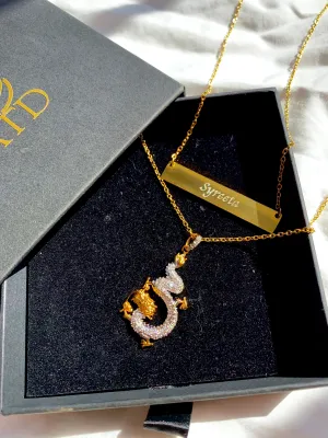 Custom Engraved Necklace   Iced Dragon