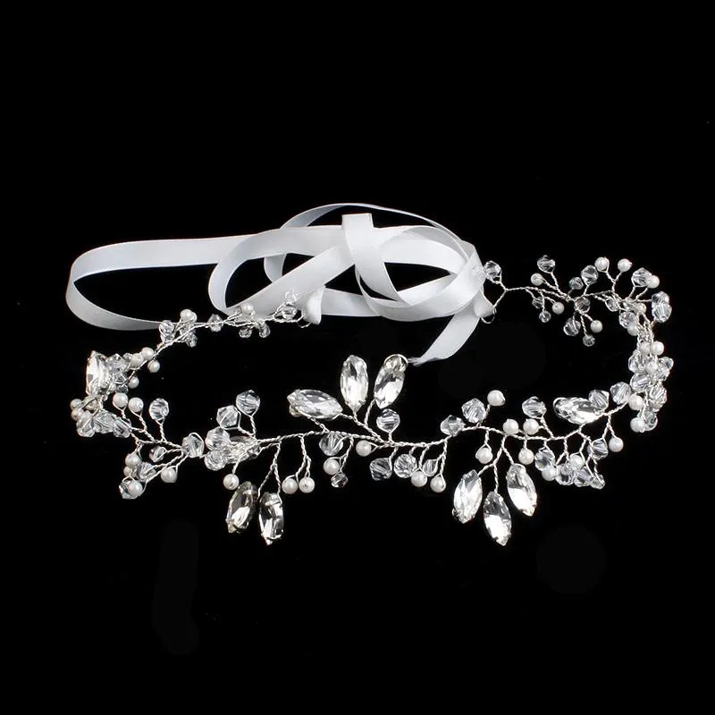 Delicate Lilly Ivory Pearl & Crystal Hair Vine Headband