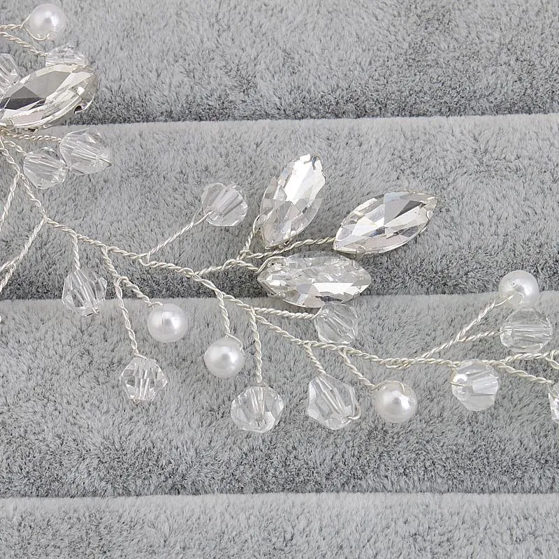 Delicate Lilly Ivory Pearl & Crystal Hair Vine Headband
