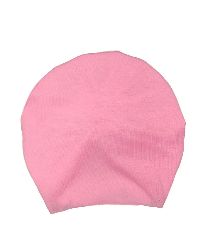Enchanting Petal-Pink Delicate Floral Adorned Cotton Turban for Girls