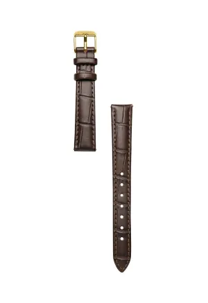 Espresso Croc Leather Watch Band | Gold