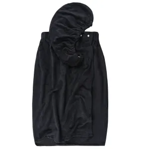 Extra Plush Bath Wrap   Hair Turban Set - Midnight Black