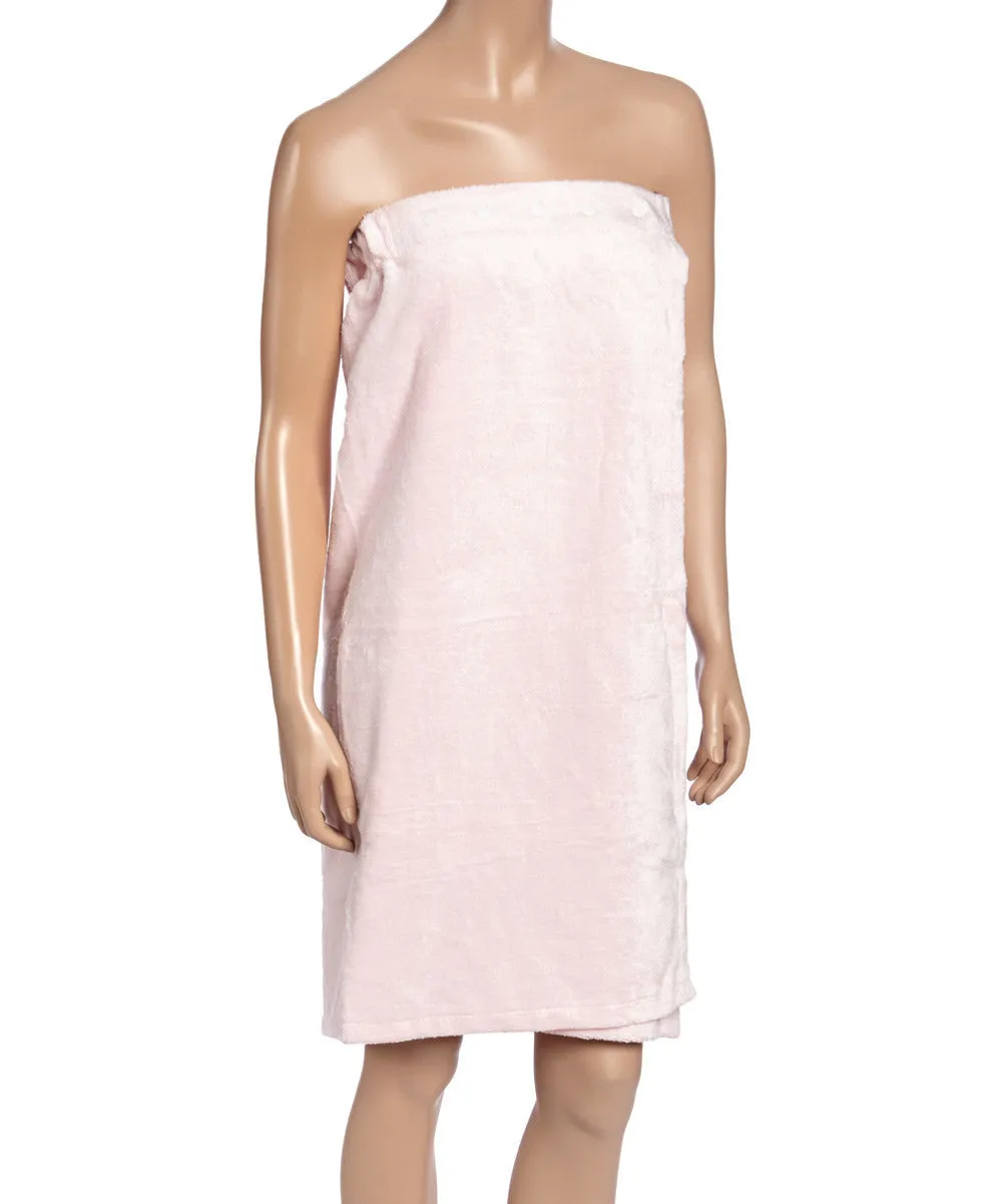 Extra Plush Bath Wrap   Hair Turban Set - Pink
