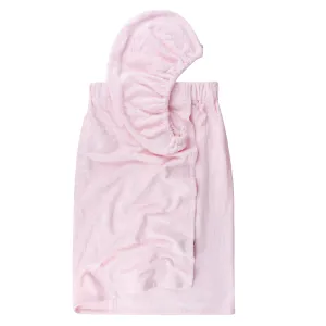 Extra Plush Bath Wrap   Hair Turban Set - Pink