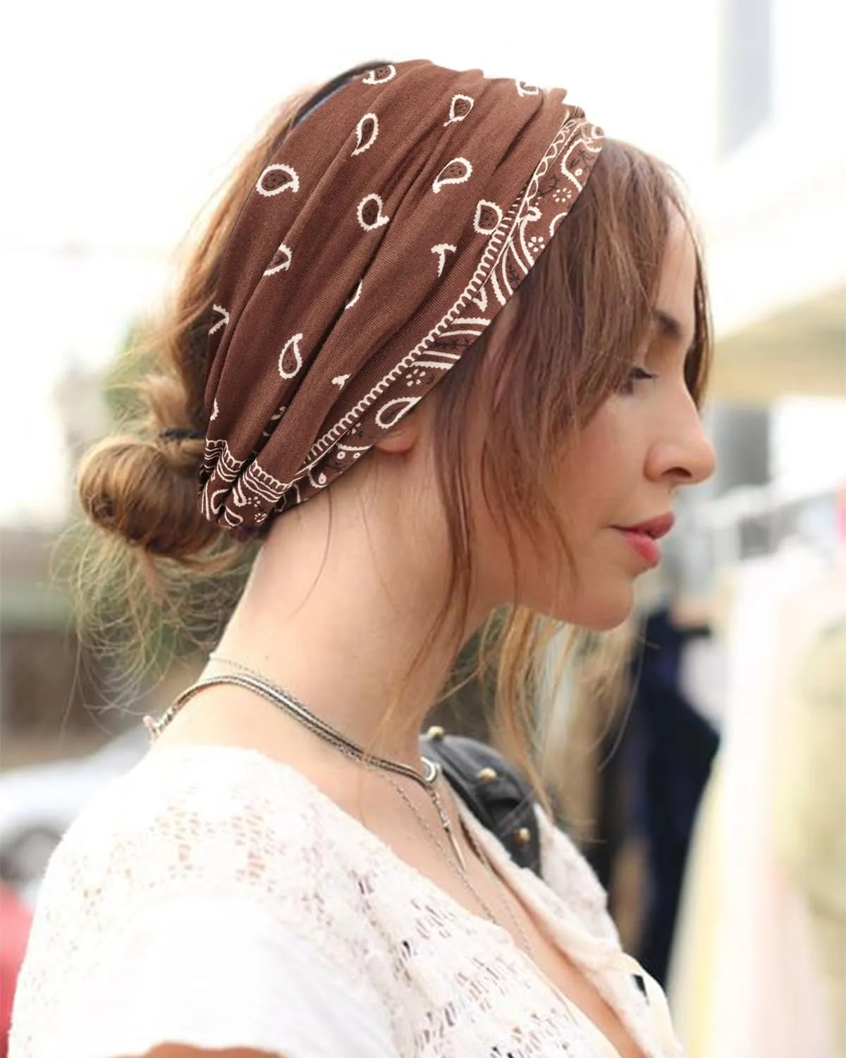 Extra Wide Headbands for Women Large Turban Headband Non Slip Boho Elastic Hairband Hair Twisted Knot Head Bands Accessories