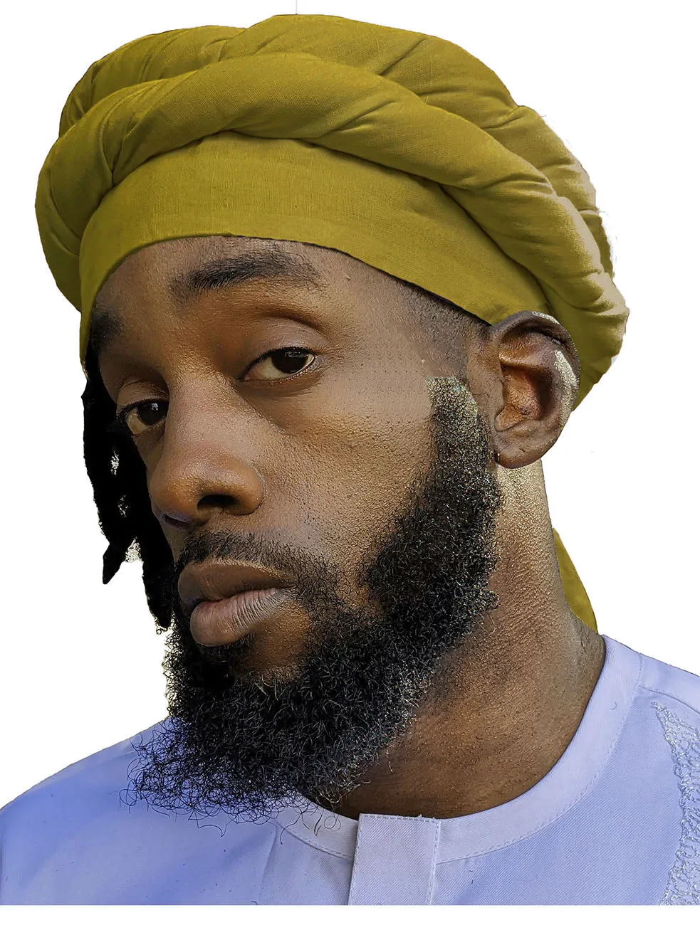Gold African pre-tied Turban for Men - DPHDM301PT