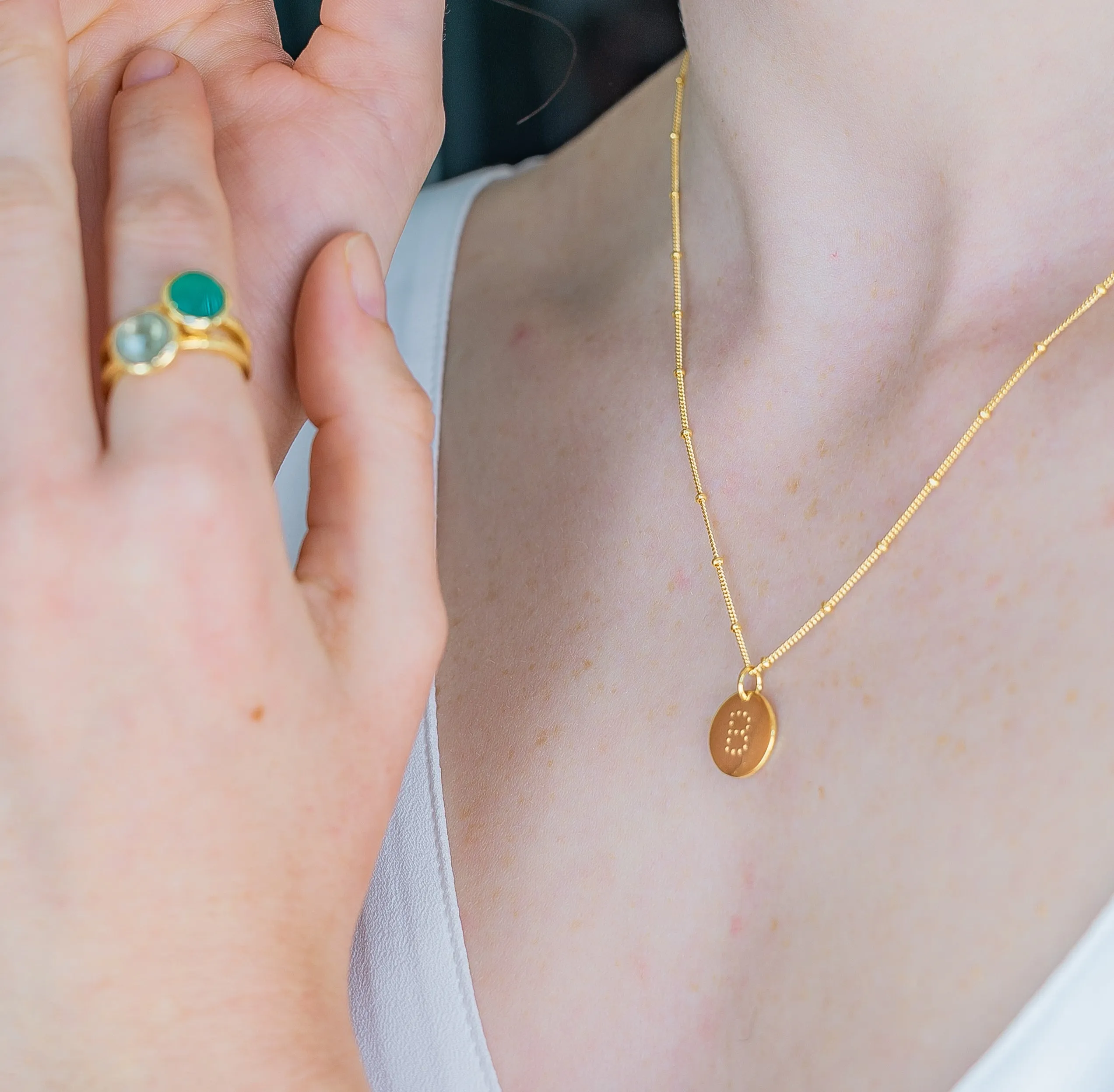 Gold Vermeil Alphabet Q Necklace