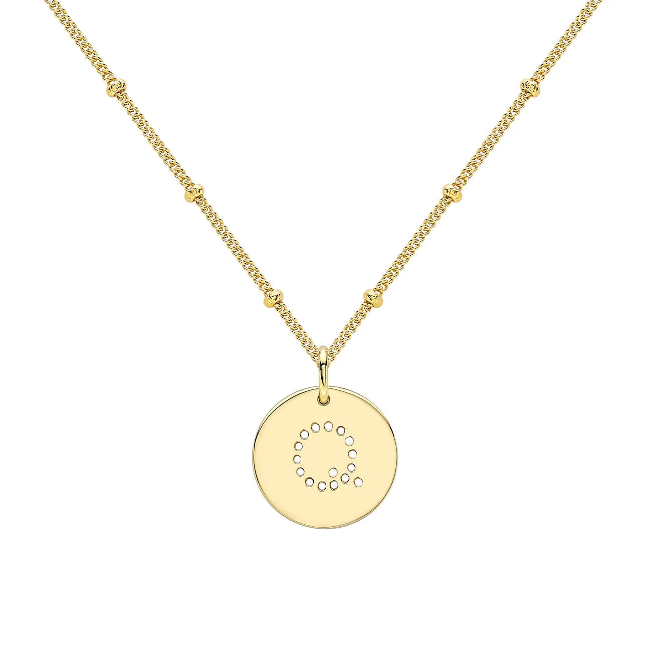 Gold Vermeil Alphabet Q Necklace