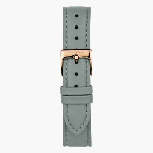 Grey Leather Watch Strap - Rose Gold - 36mm