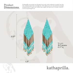 Handmade Beaded Earrings for Women  Long Dangle Tassel Earrings, Boho Fringe Statement Jewelry, Lightweight Beaded Design for Casual & Formal Wear