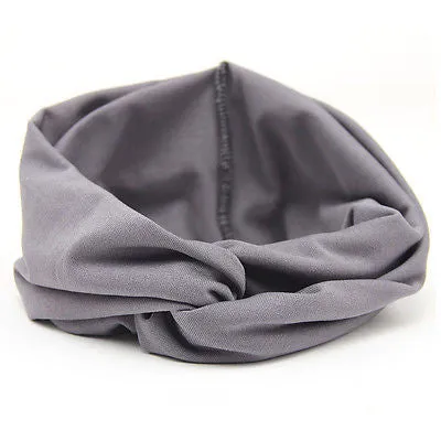 Hot Women Cotton Turban Twist Knot Head Wrap Headband Twisted Knotted Hair Band