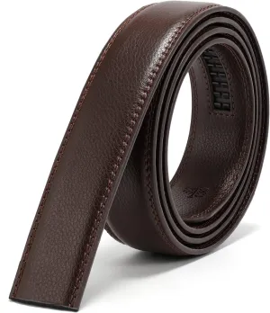 JASGOOD Ratchet Belt Replacement Strap 1 1/8", Leather Belt Strap for 35MM Slide Click Buckle