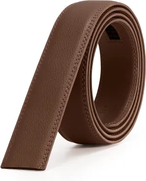 JASGOOD Ratchet Belt Replacement Strap 1 1/8", Leather Belt Strap for 35MM Slide Click Buckle