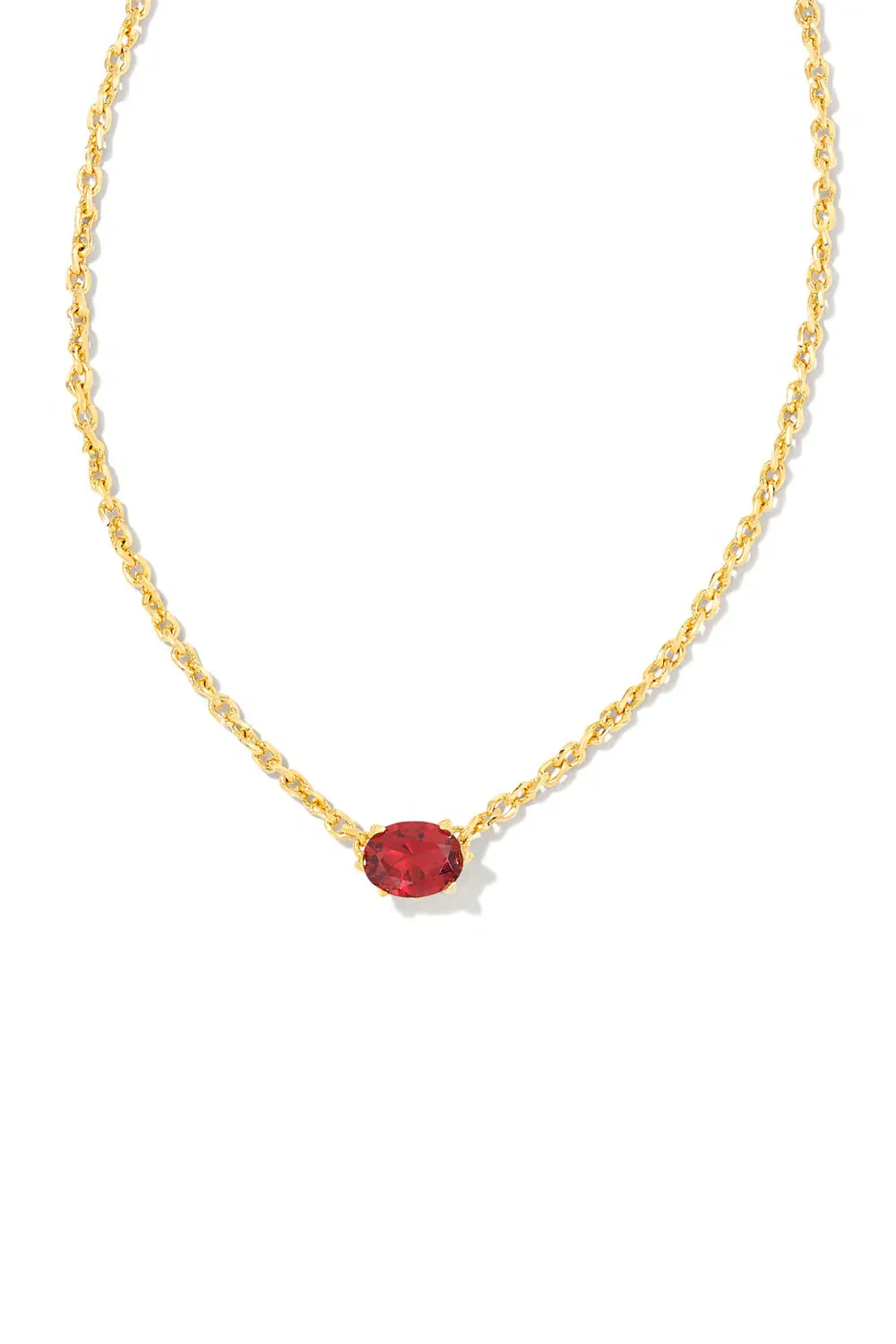 Kendra Scott: Cailin Gold Crystal Pendant Necklace - Burgundy