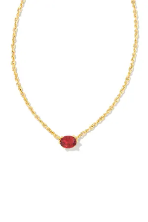 Kendra Scott: Cailin Gold Crystal Pendant Necklace - Burgundy
