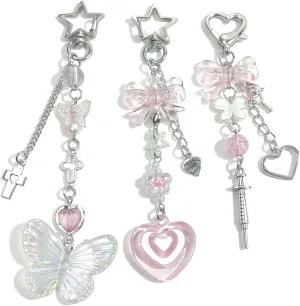 Novelty keychains Aesthetic Y2K Keychain Charms Stylish Keychains Accessories for Women Bag Purse Gifts