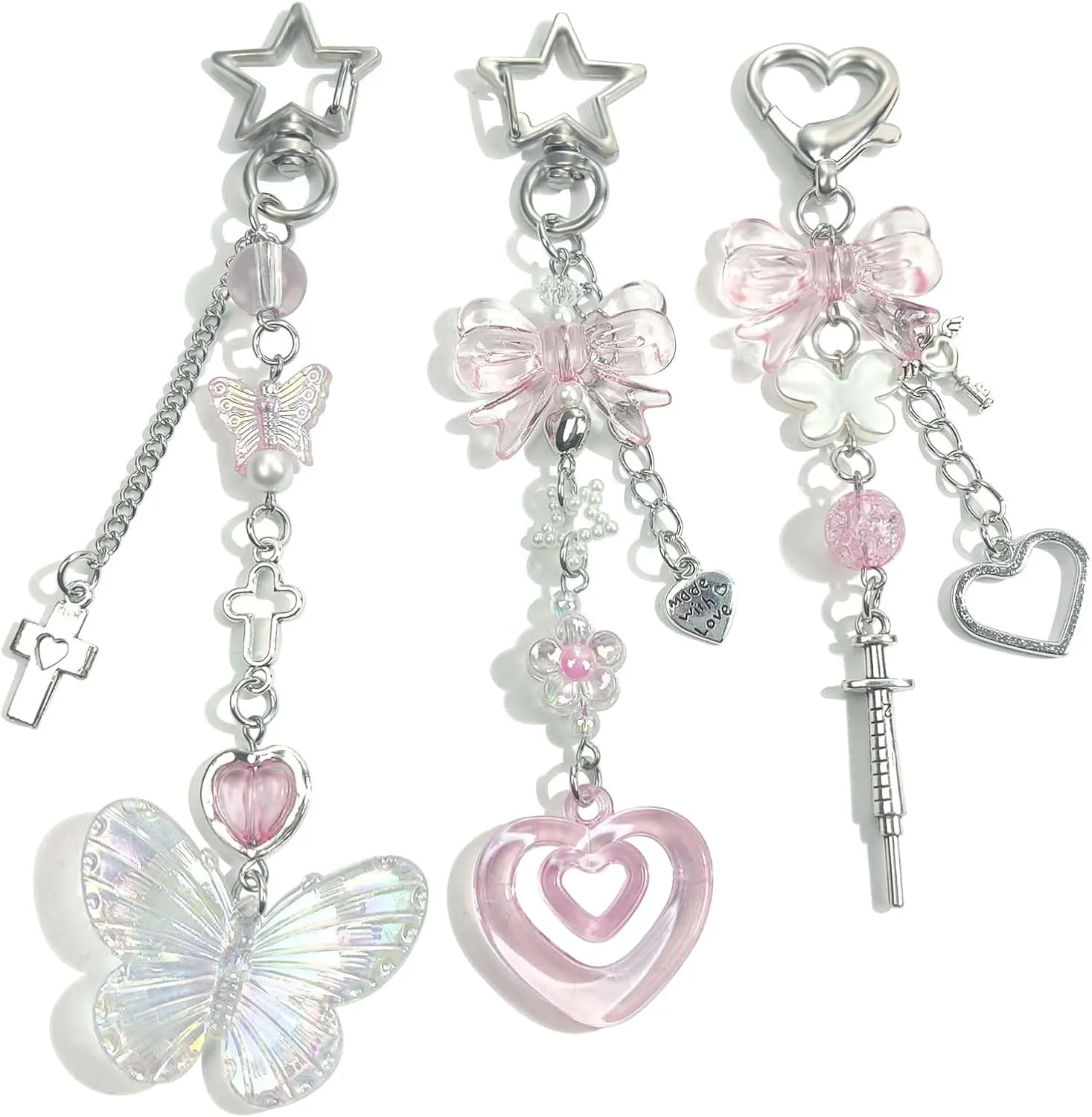 Novelty keychains Aesthetic Y2K Keychain Charms Stylish Keychains Accessories for Women Bag Purse Gifts
