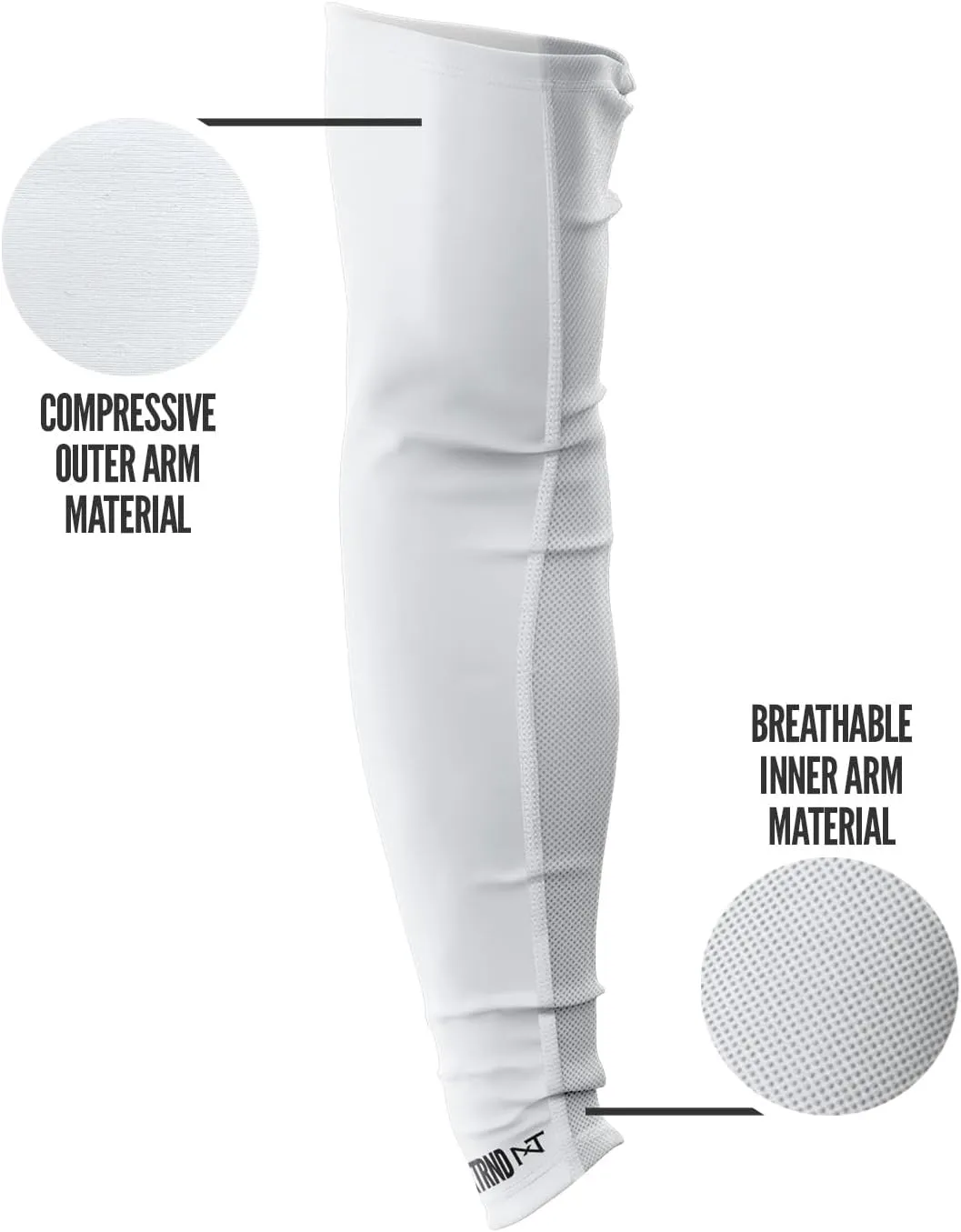 Nxtrnd Air-TEK Compression Arm Sleeves for Men, Breathable Football Pair