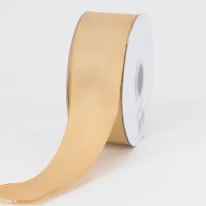 Old Gold - Satin Ribbon Wired Edge - ( W: 1-1/2 Inch | L: 25 Yards )